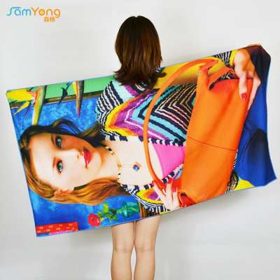 Colorful Sublimation Printing Microfiber Beach Towel Swimming Towel Travel Towel